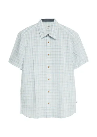 s.Oliver Red Label - Kariertes Kurzarmhemd blau - Gr. - M