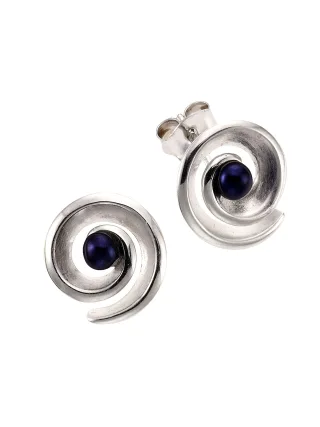 Zeeme Pearls Ohrringe Silber 925 rhodiniert mit 2 schwarzen Perlen
