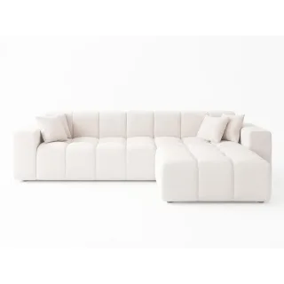 Graingold Ecksofa, Creme, Textil, Kiefer, 3-Sitzer, L-Form,L-Form, 265x180 cm, Oeko-Tex®, Reach, Hergestellt in Europa, Handmade in Europe, Hergestellt in Europa, Made in EU, Real Wood, Wohnzimmer, Sofas & Couches, Wohnlandschaften, Ecksofas