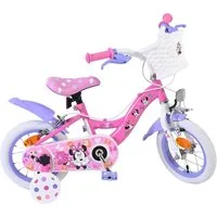 Volare Kinderfahrrad 12 Zoll Kinderfahrrad Mädchenfahrrad Fahrrad Minnie Mouse 20523 fw, Korb, Stützräder
