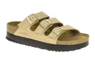 Birkenstock 1029760 BS Florida Beige Sandcastle Damen Plateau Pantolette Nubu...
