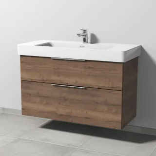 Sanipa 3way Waschtischunterbau zu Laufen Pro S Waschtisch mit 2 Auszügen, Eiche-Tabak UM77050
