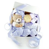 dubistda-WINDELTORTEN- Neugeborenen-Geschenkset Geschenkbox zur Geburt Spieluhr TEDDY, Geschenk Babyparty Babyshower
