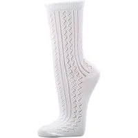 FussFreunde Trachtensocken 3 Paar Damen Trachtensocken Modell Heidi Häkellook Dirndl Söckchen (3 Paar) Häkellook-Lochmuster, weiches Abschlussbündchen mit Wellenrand