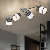 WOFI Deckenleuchte, Leuchtmittel nicht inklusive, Deckenleuchte 4 flammig Spotleuchte beweglich Deckenlampe
