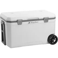 CampFeuer Kühlbox Kühlbox weiß 70 Liter mit Rädern, Rollkühlbox, isolierte Box, rollbar