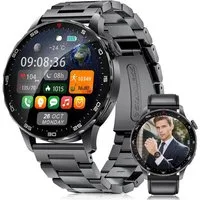 Lige Smarte Herren Uhr: mit Telefonfunktion und AMOLED Display Smartwatch (3,6 cm/1,43 Zoll, Android iOS), Premium Fitness Begleiter inklusive Herzfrequenz Wasserschutz