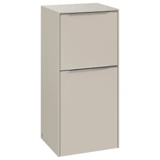 Villeroy und Boch Subway 3.0 Seitenschrank C59400VN 40x86x36,2cm, Schanier links/Griff Aluminium glänzend, cashmere grey