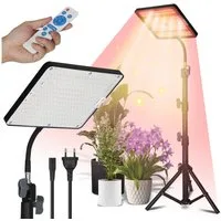 Clanmacy Pflanzenlampe LED Vollspektrum mit Ständer, Höhenverstellbar, Zeitschaltuhr 4/8/12H, Höhenverstellbar