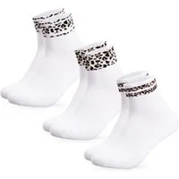 OCCULTO Sneakersocken Damen Motiv Quarter Socken 3er Pack (Modell: Gianna) (3-Paar)