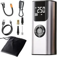 Quntis Akku-Luftpumpe 4000 mAh 150 PSI Elektrische Luftpumpe mit Bildschirm, Mit USB & Licht (Set, 1-tlg), für Camping und Fahrrad, als Taschenlampe und Powerbank