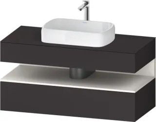 Duravit Qatego Konsolenwaschtischunterbau wandhängend Graphit Supermatt 1200x550x600 mm - QA47320848 QA4732084800010