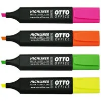 Otto Office Marker Highliner, (4-tlg), Textmarker mit Keilspitze