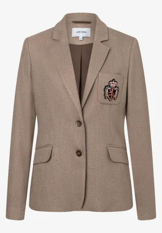 MORE & MORE - Blazer mit Emblem sand - Gr. - 36