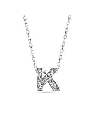 Dkeniz Anhänger mit Kette Buchstabe K 925/- Sterling Silber