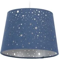 relaxdays Pendelleuchte Kinderzimmerlampe Sterne, Pendelleuchte mit Sternenmotiv, Leuchtmittel nicht enthalten, E27-Fassung (max. 60 W), blau