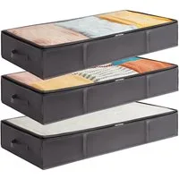 Lifewit Aufbewahrungsdose Unterbettkommode, Unterbett Faltbare Aufbewahrungsbox mit Deckel (3 St)