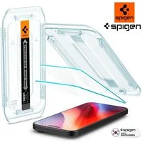 Spigen Displayschutzfolie 2x Displayschutz für iPhone 15 / 16 Schutzglas Panzerfolie Echt Glas, 2 Stück, Tempered Glass, Anti-Fingerabdruck, Case Friendly, Hartglas