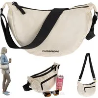 Alessandro Salvatore Handtasche Moon Bag Damen Schultertasche Banane Tasche, Rückentasche Freizeittasche Umhängetasche 4291 + Etui