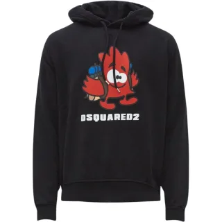 Dsquared2 - Schwarzer Hoodie Mit Ahornblatt-logo Im Freien