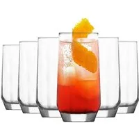 LAV Gläser-Set Diamond Highball-Gläser, 6-teilig, 385 ml – Stil trifft Funktionalität, 6-tlg., Glas, 6-teilig, 385 ml