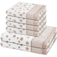 ROSS Handtuch Set Punkte allover, Frottee (Spar-Set, 6-St), 4 X Handtuch 2 X Duschtuch im Set - Baumwolle - Saugstark