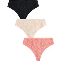 Next String 3er-Pack Nahtlose Stoma-Spitzenslips, Tanga (3-St)