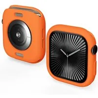 Wigento Smartwatch-Hülle Für Apple Watch Series 10 46mm Candy Design TPU Gehäuse Hülle Orange, Halbseitiger TPU-Schutz, leicht und langlebig
