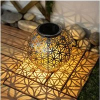 GLOBO LIGHTING Außen-Deckenleuchte, LED-Leuchtmittel fest verbaut, Warmweiß, Solar Lampe Outdoor Solarleuchte orientalisch LED Solar