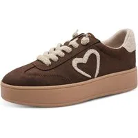 MARCO TOZZI Slip-On Sneaker Freizeitschuh, Plateausneaker, Slipper mit Plüsch-Herz