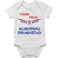 Shirtracer Shirtbody Meine erste EM Kroatien kroatisch 2026 Fussball WM Fanartikel Baby