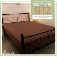NatureMark Spannbettlaken Mikrofaser Spannbetttuch, Polyester, Gummizug: rundum, viele Größen und Farben Markenware, 90x200cm, Schoko braun