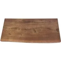 DM-Handel Waschtischplatte Eiche Holzplatte Waschbeckenplatte (als Ergänzung zum Waschbecken (freistehend), massiv Holz 4 cm, Naturkante Teak von 40 cm bis 120 cm Länge), 4 cm starke Platte