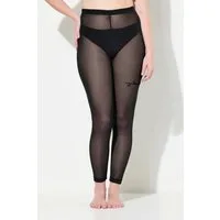 Ulla Popken Feinstrumpfhose Strumpf-Leggings Love is all Mesh Flockdruck