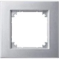 Rahmen einfach Aluminium, Typ 486160, Thermoplast, matt, Schutzart IP20, Schlagfestigkeit IK02 aluminium, Retail