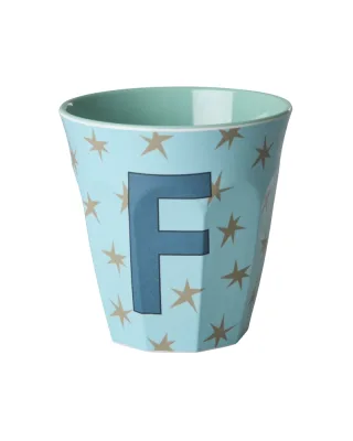 Rice Melamin Becher Buchstabe F/Stars/Blau 250ml