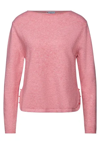 Street One - Pullover mit Schlitz-Detail pink - Gr. - 34