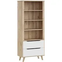 FORTE Wandregal Vankka Regal 2 Schubkästen, Regal, Holzfüße, Einlegeböden variabel, 2 Schubkästen
