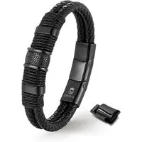 UNIQAL.de Lederarmband PREMIUM STYLE Geflochtenes Echtleder mit Edelstahl & Magnetverschluss (elegantes Accessoire für Männer, Business & Freizeit, Zeitlose Geschenkidee), handgefertigt in Deutschland