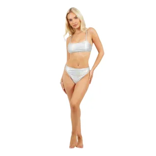 Brave Soul - Bikini Oberteil für Damen (Silber metallic)