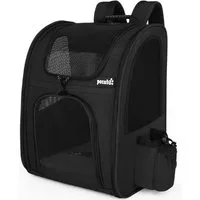 LuxusKollektion Tiertransporttasche Haustier Rucksack Katzentasche Hundetasche Schwarz Klassisch Mesh (XL)