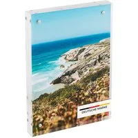 HMF Bilderrahmen Magnetischer Bilderrahmen aus Acrylglas, für 2 Bilder, im Format 9 x 13 cm, 10 x 15 cm und DIN A6, Transparent