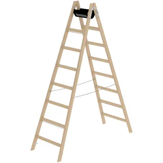 Munk Sprossen-Stehleiter Holz - 033216