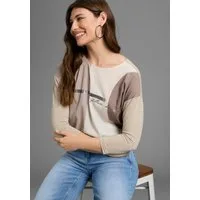 Laura Scott Shirtbluse im Materialmix mit Folienprint