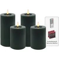 LC Home LED-Kerze Candela Lights LED Kerzen 4er Set Winter glatt Echtwachs (4-tlg)
