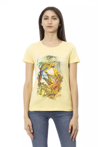 Papagei Grafik T-Shirt Kurzarm Normale Passform