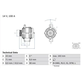 Bosch Lichtmaschine 100A Toyota Auris Avensis Corolla Verso 0986049970