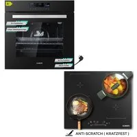 KB Elements Induktions Herd-Set Kratzfestes Induktion 60 cm mit Einbaubackofen 60 cm, mit 2-fach-Teleskopauszug, Einbaubackofen Full Touch, Kratzfestes Induktionskochfeld