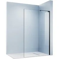 SONNI Duschwand Walk in Duschwande schwarz, 90-120cm mit L-Haltestange, NANO glas, Einscheibensicherheitsglas mit Nano-Beschichtung, Höhe 200cm