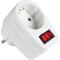 Adapter Schutzkontakt, Steckdosenadapter weiß